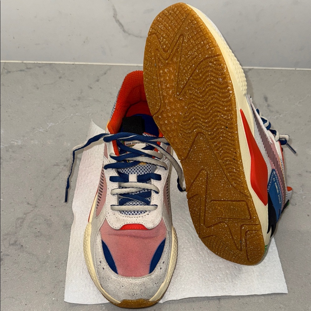 Puma Blue and Orange Athletic Sneakers